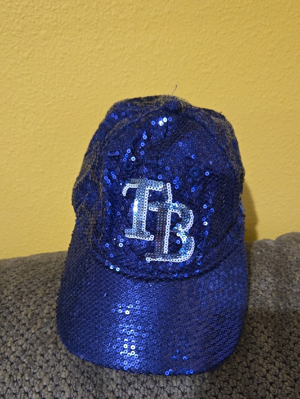 PINK Victoria's Secret Navy Sequin Star Baseball Cap Bling Bling Great Condition